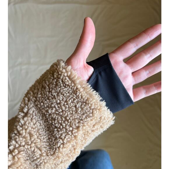 Sam New York Denver Cream Brown Colorblock Sherpa Jacket Size S - Picture 9 of 12